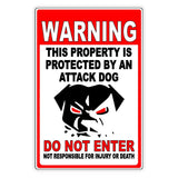 Beware Of Dog Property Protected By Attack Dog Do Not Enter Sign / Decal  Security Beware Attack Warning Caution Sbd026