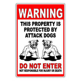 Beware Of Dog Property Protected By Attack Dogs Do Not Enter Sign / Magnetic Sign / Decal  Security Beware Attack Warning Bd029