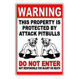 Beware Of Dog Property Protected By Attack Pitbulls Do Not Enter     Sign / Magnetic Sign / Decal  Security Beware Caution Bd031