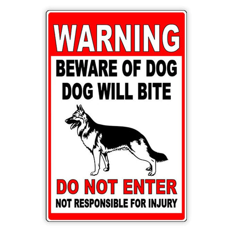 Beware Of Dog Dog Will Bite Do Not Enter Sign / Decal  Security Beware Attack Warning Caution Sign Sbd036 / Magnetic Sign
