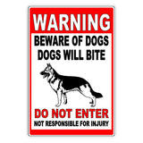 Beware Of Dogs Dogs Will Bite Do Not Enter Sign / Decal  Security Beware Attack Warning Caution Sign Sbd039 / Magnetic Sign