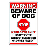 Beware Of Dog Do Not Enter Keep Gate Shut Sign / Decal  Security Beware Attack Warning Caution Sign Sbd040 / Magnetic Sign