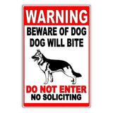 Beware Of Dog Dog Will Bite Do Not Enter No Soliciting Metal Sign / Magnetic Sign / Decal  No Trespassing / Keep Out  Sbd046