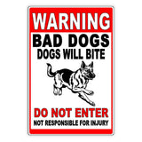 Beware Of Dogs Do Not Enter Bad Dogs Dogs Will Bite Do Not Enter Sign / Magnetic Sign / Decal  Security Beware Warning Bd51