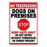 Beware Of Dogs Dogs On Premises Stop Keep Gate Shut  Metal Sign / Magnetic Sign / Decal  Security Beware Warning Caution Sbd066