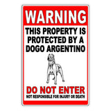 Beware Of Dog Property Protected By Dogo Argentino Do Not Enter Sign / Magnetic Sign / Decal  Security Beware Warning Bd67