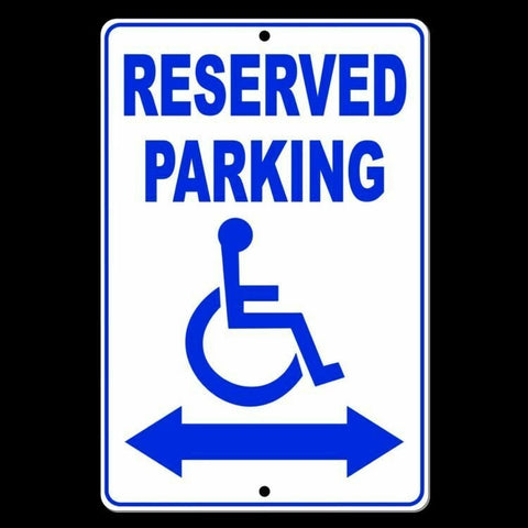 Reserved Handicap Parking Double Arrow Metal Sign/ Magnetic Sign / Decal  Disabled Area Access Warning Sh004
