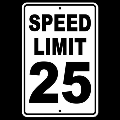 Speed Limit 25 Metal Sign / Magnetic Sign / Decal   /  Mph Slow Warning Traffic Enforced Sw011