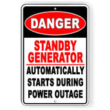 Osha Danger Standby Generator Automatically Starts Sign / Decal  W078 / Magnetic Sign