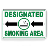 Designated Smoking Area Arrows Left Sign / Decal  Spp004 / Magnetic Sign