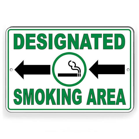 Designated Smoking Area Arrows Left Sign / Decal  Spp004 / Magnetic Sign