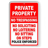 Private Property No Trespassing Soliciting Sign / Decal  Sp009 / Magnetic Sign