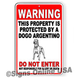 Property Protected By Dogo Argentino Do Not Enter Not Responsible For Injury Metal Sign/ Magnetic Sign / Decal   /  Sbd067