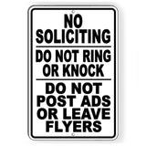 No Soliciting Do Not Ring Knock Post Ads Leave Flyers Sign / Decal  Si224 / Magnetic Sign