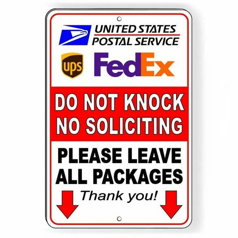 Delivery Do Not Knock Leave Packages No Soliciting Sign / Decal  Usps Si058 / Magnetic Sign