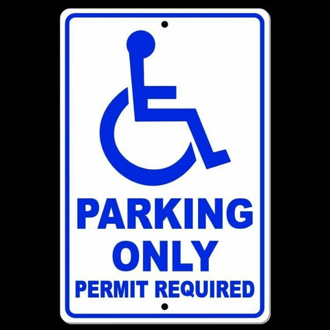 Handicapped Parking Sign Permit Required Reserved Sign / Decal  Disabled Reserved Sh002 / Magnetic Sign