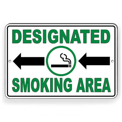 Designated Smoking Area Arrows Left Sign / Decal  Ssp003 / Magnetic Sign