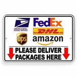 Deliver Packages Here Delivery Instruction Arrows Sign / Decal  Usps Si087 / Magnetic Sign