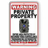 Private Property Trail Camera Recorded Video Surveillance Sign / Decal   /  S050 / Magnetic Sign