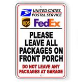 Leave Packages On Front Porch Do Not Leave At Garage Sign / Decal   /  Si147 / Magnetic Sign