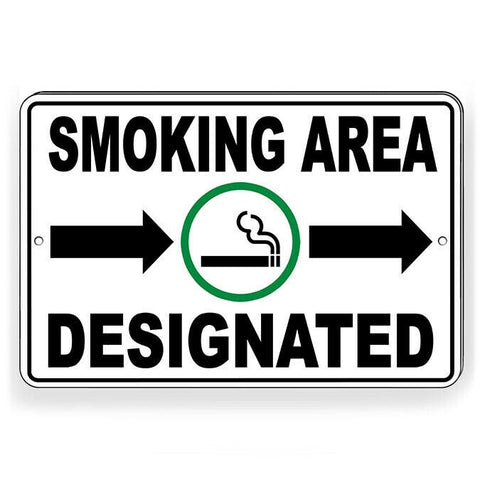 Designated Smoking Area Arrows Right Sign / Decal  Spp007 / Magnetic Sign