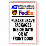 Leave Packages Inside Porch Or At Front Door Sign / Decal   /  Usps Si110 / Magnetic Sign