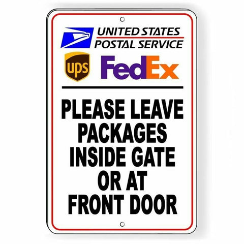 Leave Packages Inside Porch Or At Front Door Sign / Decal   /  Usps Si110 / Magnetic Sign