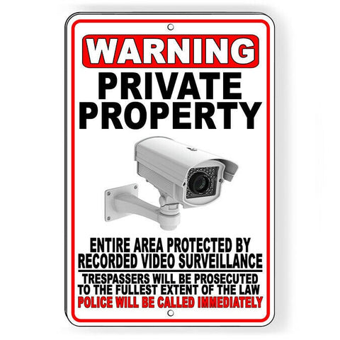 Private Property Video Surveillance Police Called Sign / Decal   /  S067 / Magnetic Sign