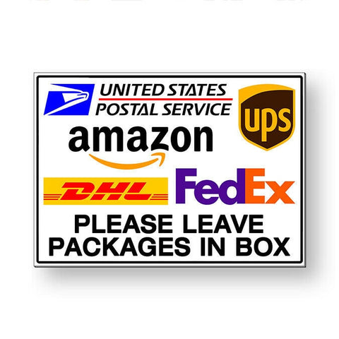 Please Leave Packages In Box  Sign / Decal   /  Warehouse Ms061 / Magnetic Sign