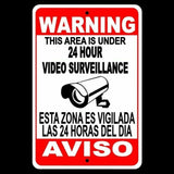 Cctv Warning Security Audio Video Surveillance Camera Sign / Decal  English/Spanish Ss004 / Magnetic Sign