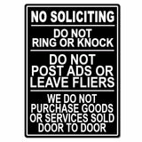 No Soliciting Do Not Ring Knock We Do Not Buy Door To Door Sign / Decal  Ms015 / Magnetic Sign