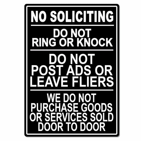 No Soliciting Do Not Ring Knock We Do Not Buy Door To Door Sign / Decal  Ms015 / Magnetic Sign