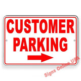 Customer Parking Arrow Right Sign / Decal  Business Only Towed / Magnetic Sign