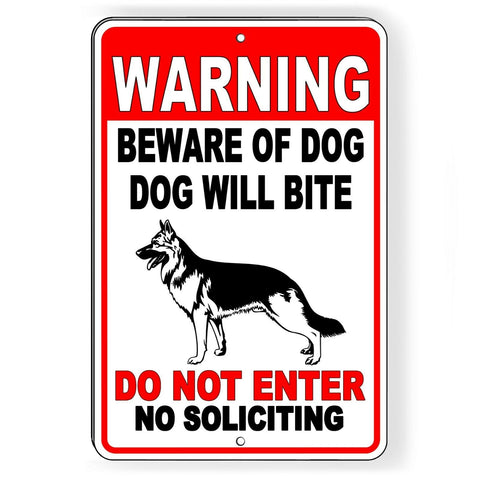 Warning Beware Of Dog Will Bite Do Not Enter No Soliciting Sign / Decal  Stop Bd46 / Magnetic Sign