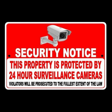 Security Notice This Property Is Protected By 24 Hour Surveillance Cameras Sign / Decal  / Magnetic Sign