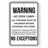 No Open Carry Firearms Must Be Unloaded Before Enter Sign / Decal  Sg31 / Magnetic Sign
