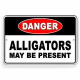 Danger Alligators My Be Present Sign / Decal   /  Warning Beware Caution W95 / Magnetic Sign