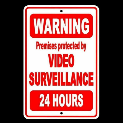 Warning Premises Protected By Video Surveillance 24 Hours Sign / Decal  Security S0017 / Magnetic Sign