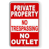Private Property No Trespassing No Outlet Sign / Decal   /  Warning Stop Spp015 / Magnetic Sign