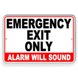 Emergency Exit Only Alarm Will Sound Sign / Decal   / Magnetic Sign