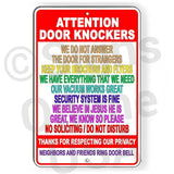 Door Knockers Do Not Disturb Sign / Decal   /  I350 Funny No Soliciting / Magnetic Sign