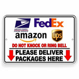 Deliver Packages Here Do Not Knock Or Ring Arrows Down Sign / Decal   /  Si114 / Magnetic Sign