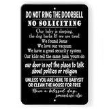 Do Not Ring Bell No Soliciting Baby Sleeping Funny Sign / Decal   /  Sf024 / Magnetic Sign