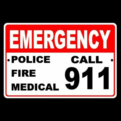 Emergency Call 911 Police Fire Medical Sign / Decal  Safety Warning Se001 / Magnetic Sign