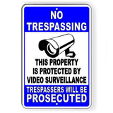No Trespassing This Property Is Protected By Video Surveillance Sign / Decal   /  S56 Security Recorded / Magnetic Sign