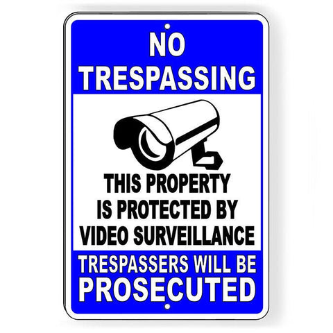 No Trespassing This Property Is Protected By Video Surveillance Sign / Decal   /  S56 Security Recorded / Magnetic Sign