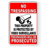 No Trespassing This Property Protected Video Surveillance Sign / Decal   Security S024 / Magnetic Sign