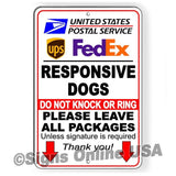 Do Not Knock Or Ring Doorbell Responsive Dogs Leave Packages Unless Signature  Required Arrow Sign / Magnetic Sign / Decal  Si018