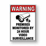 Premises Monitored By 24 Hour Video Surveillance Metal Sign / Decal  Security Cctv Ms009 / Magnetic Sign