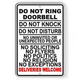 Do Not Ring Doorbell Knock Disturb Deliveries Welcome Sign / Decal   /  Si187 / Magnetic Sign